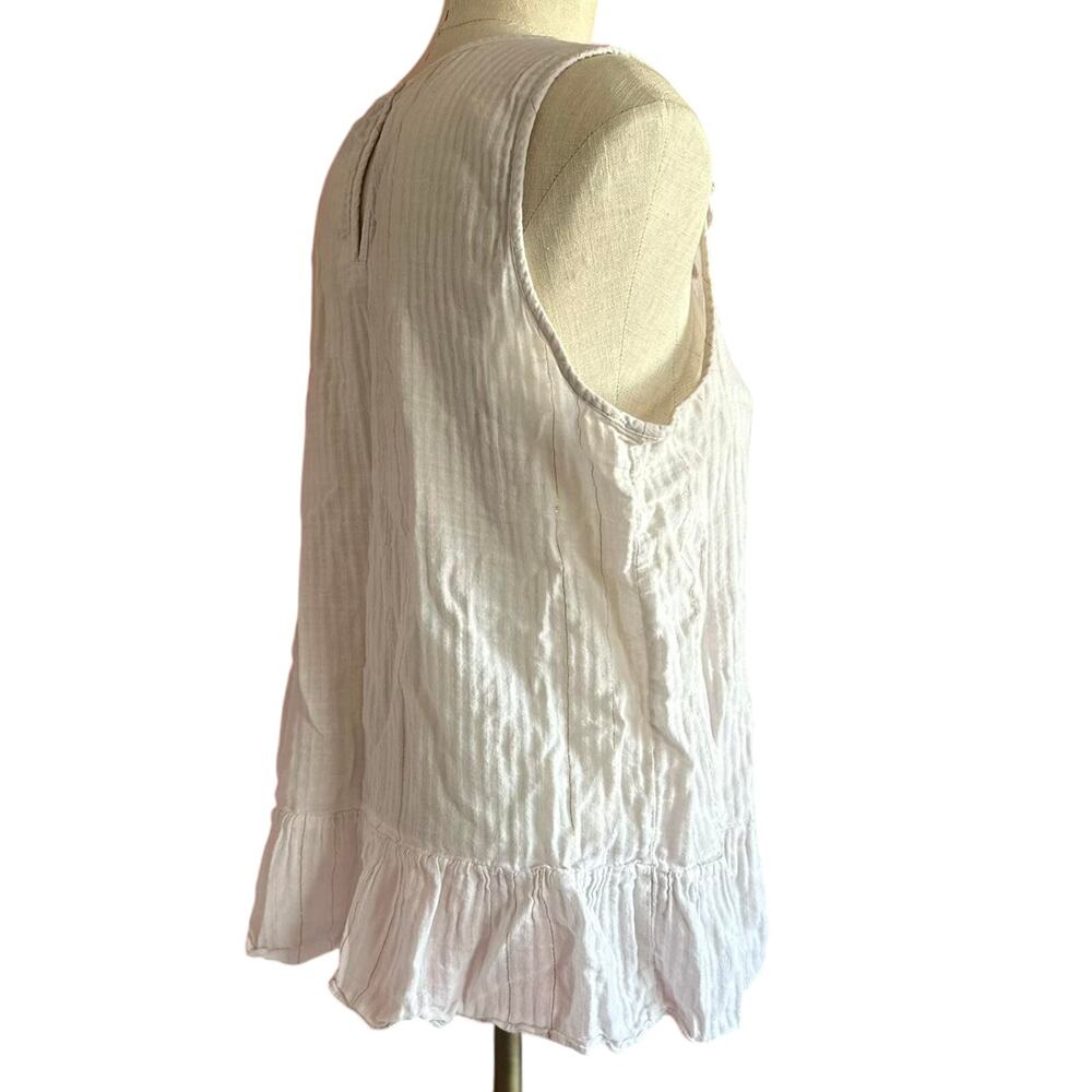 Womens Top Size Medium White Tank Classic Girlhoodcore Light Academia Fairycore - Picture 3 of 8